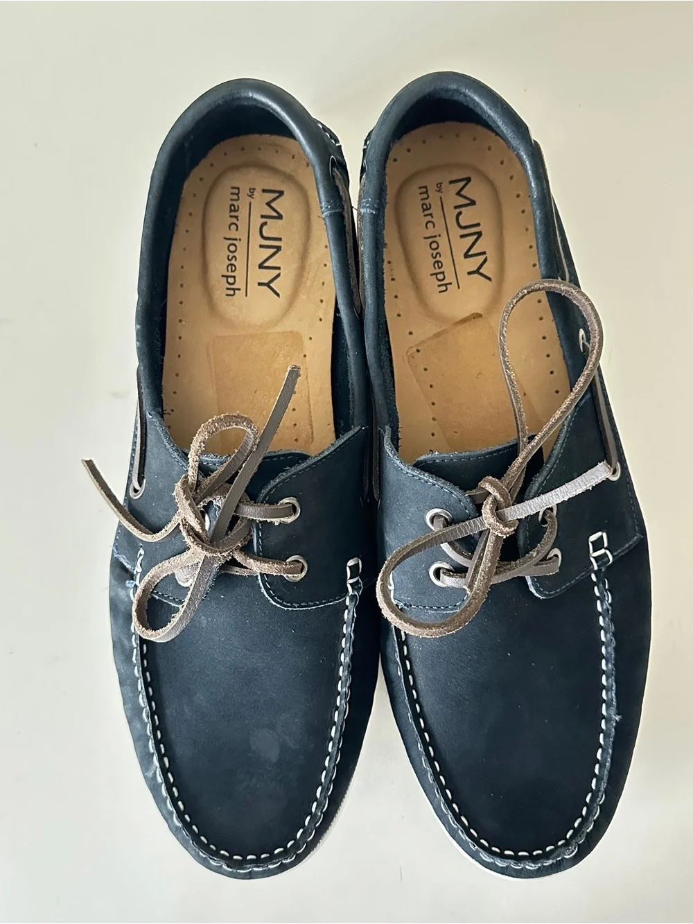 Marc Joseph New York Blue Navy Leather Boat Men's Shoes, Sz 13 Preowned, perfect